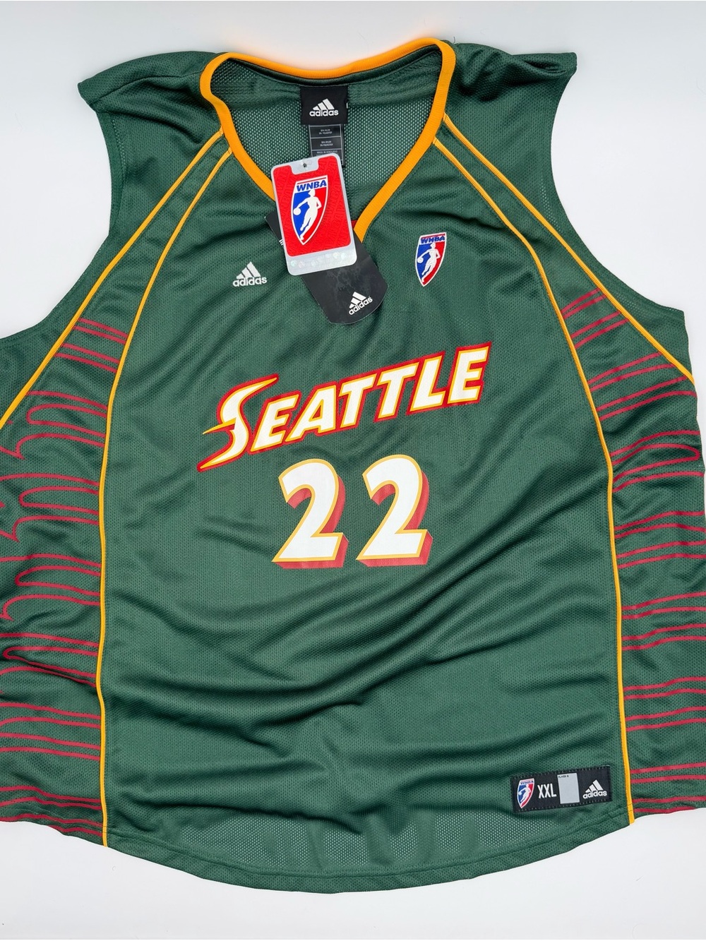adidas Seattle Green and Yellow #22 Basketball Jersey
